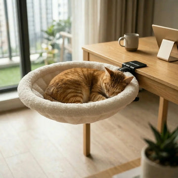 Cat Desk Hammock | Clamp-On Cat Perch – PETFURHOUSE™