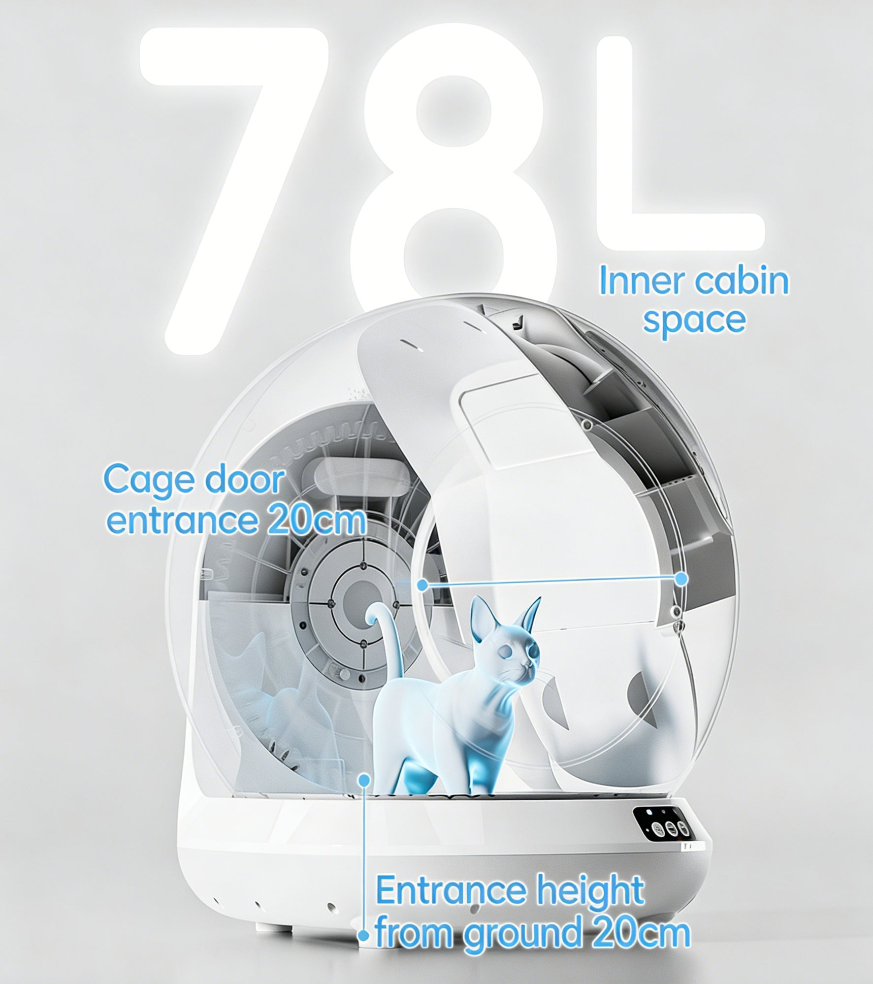 AUTOMATIC SELF-CLEANING CAT LITTER BOX, EXTRA LARGE, SPLASH-PROOF, ENCLOSED DESIGN, FULLY AUTOMATIC SCOOPING, SMART CAT TOILET, PET SUPPLIES.